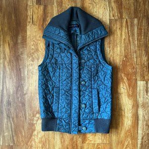 French Connection Gray/Blue Star-Quilted Puffer Vest - Size 6